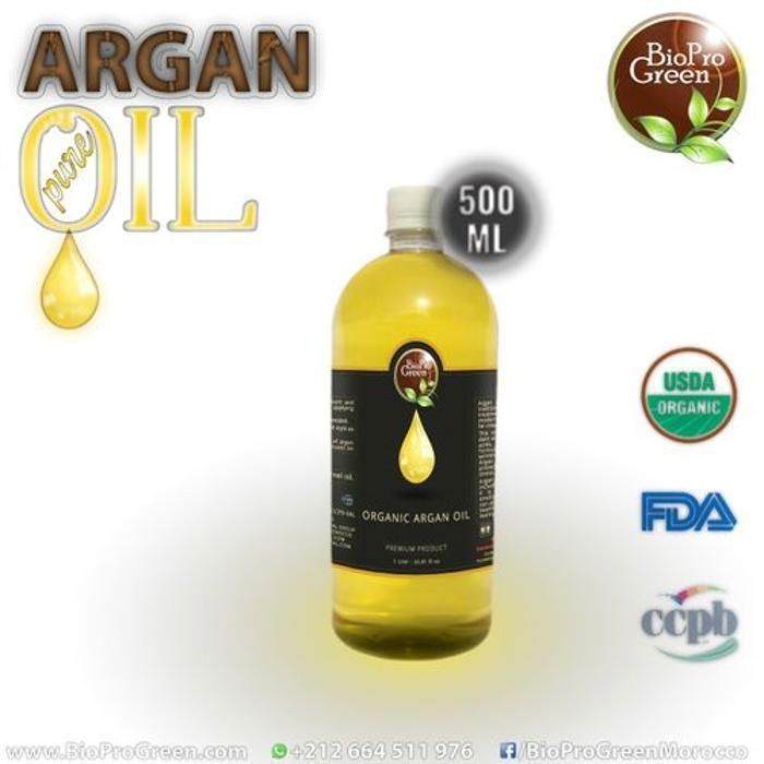 HUILE D'ARGAN BIO pour Visage, Corps, Cheveux, Ongles - Nourrit et répare 500 ml