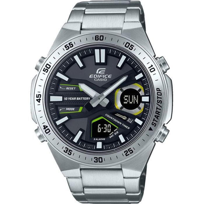 Casio - Edifice Collection - Numérique & Aiguille analogique - autonomie 10 ans sur pile