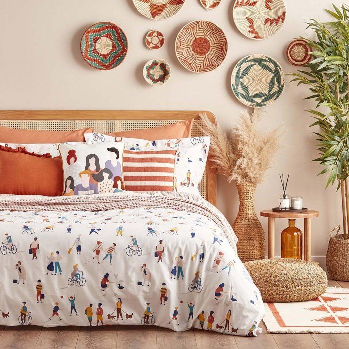 Parure de lit King Size - BELLA MAISON - Central Park - 100% coton - 240 x 220 cm - Lavable à 30°C