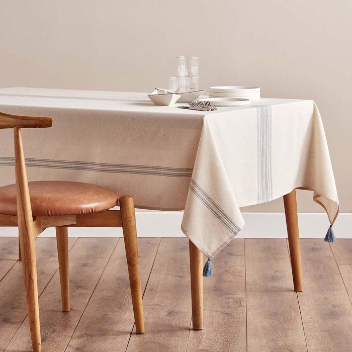 Nappe - Coastel - Bleue - 150x200 cm - Naturelle - Rayures - Lavable