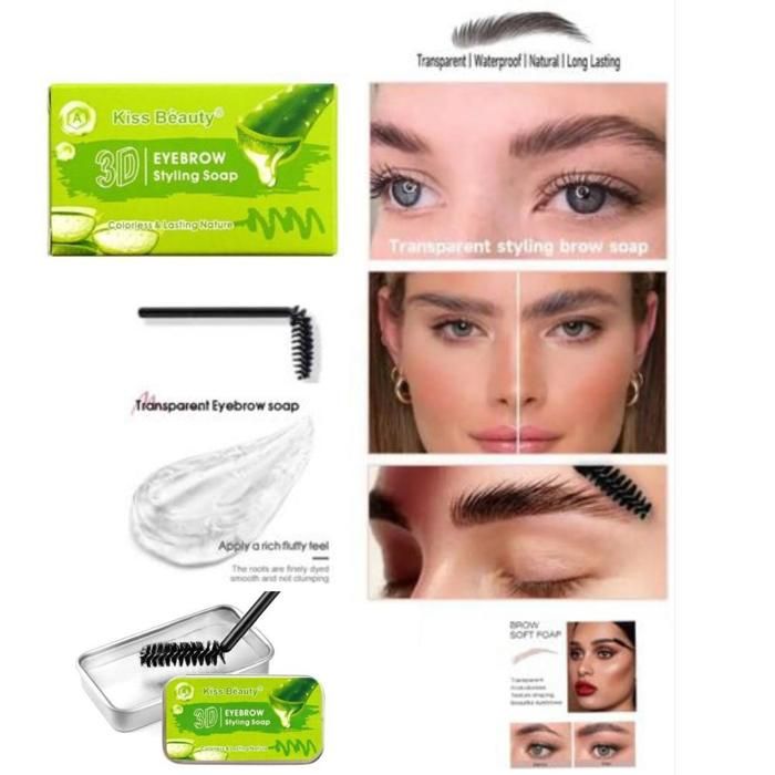 Fixateur de sourcils, Savon naturel à l'aloe vera incolore et transparent.