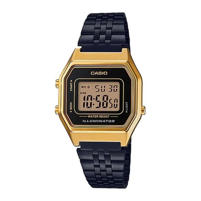Montre - CASIO - Dore sur Bracelet en Acier Inoxydable - Digitale - Étanche 3 Atm - Vintage