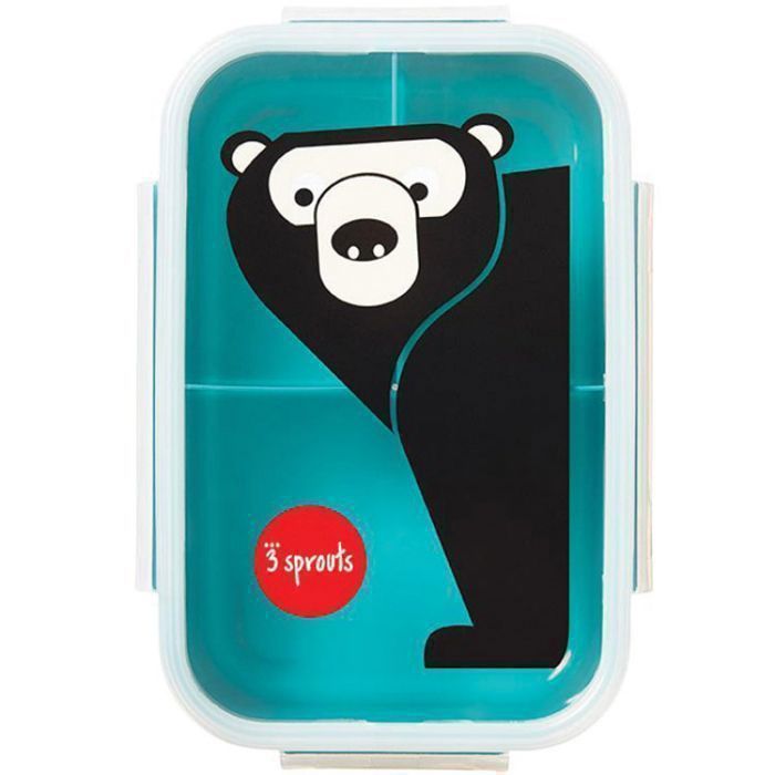 Boîte à déjeuner - 3 SPROUTS - Ours - Compartimentée - Bleu - Enfant