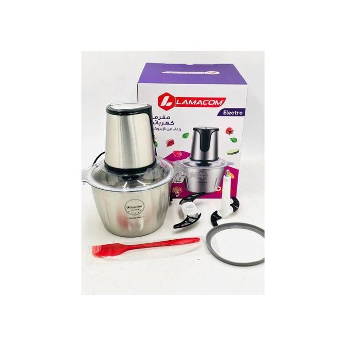 Hachoir électrique - LAMACOM - 300W - Bol inox 2L - 2 vitesses - Idéal pour tous les aliments