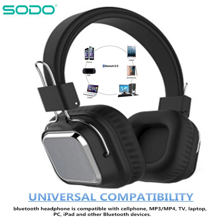 SODO – écouteurs sans fil Bluetooth SD-1003 pliables, casque d'écoute stéréo avec Support de micro, carte TF