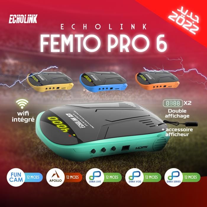 RECEPTEUR TV ECHOLINK FEMTO PRO 6 Les meilleurs récepteurs numériques au Maroc