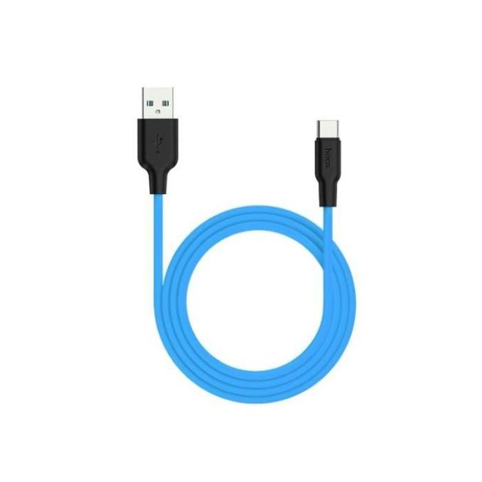 Câble de données de charge en silicone HOCO X21 Plus USB vers USB-C / Type-C (noir bleu)