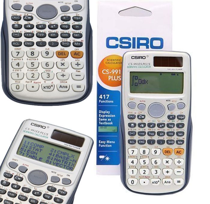 Calculatrice Scientifique - CSIRO - CS-991ES PLUS - 417 Fonctions - Ecran complet - Alimentation Pile