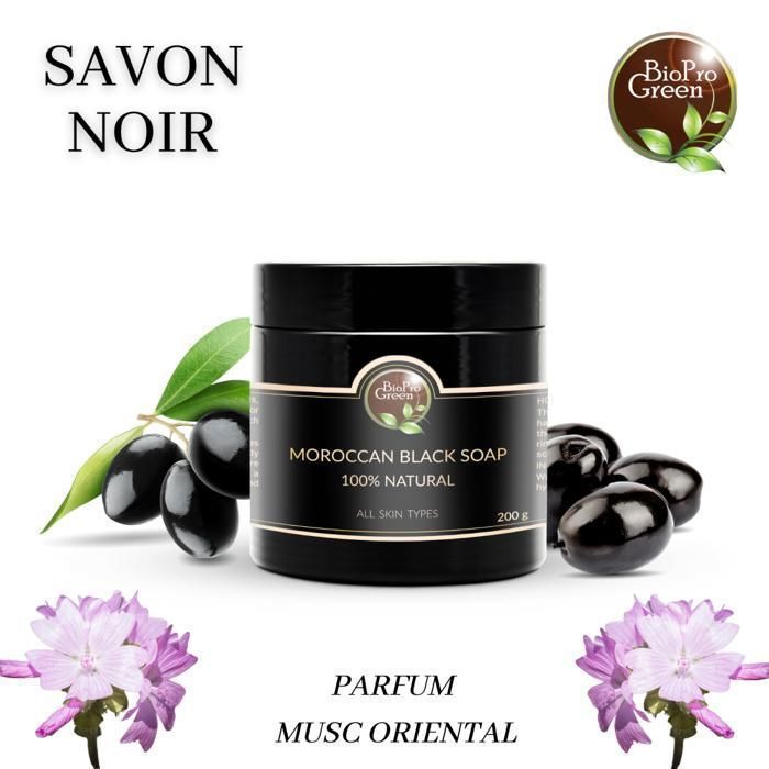 Savon Noir - BIOPROGREEN - Sbone béldi - 200g - Parfumé au Musc Oriental - Sans alcool