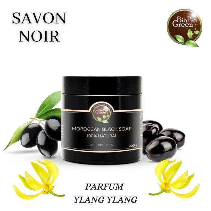 Savon Noir - BIOPROGREEN - Sbone béldi - 200g - Parfumé Ylang Ylang - Sans alcool