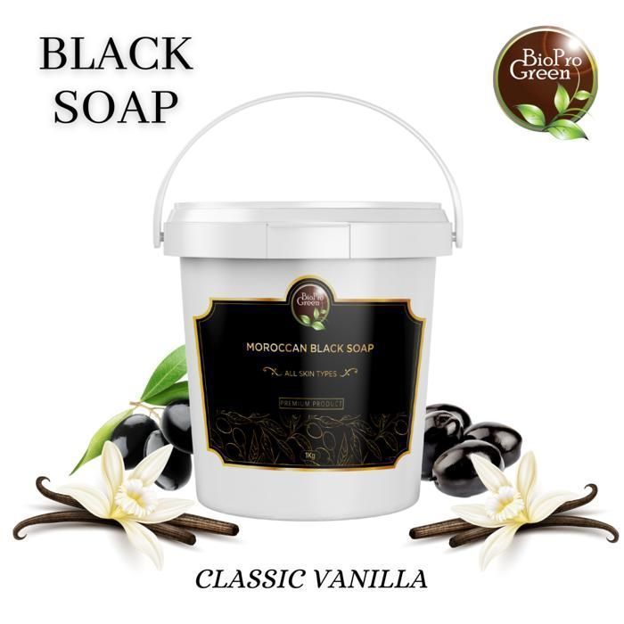 Savon Noir - BIOPROGREEN - Sbone béldi - 1Kg - Parfumé à la vanille - Sans alcool