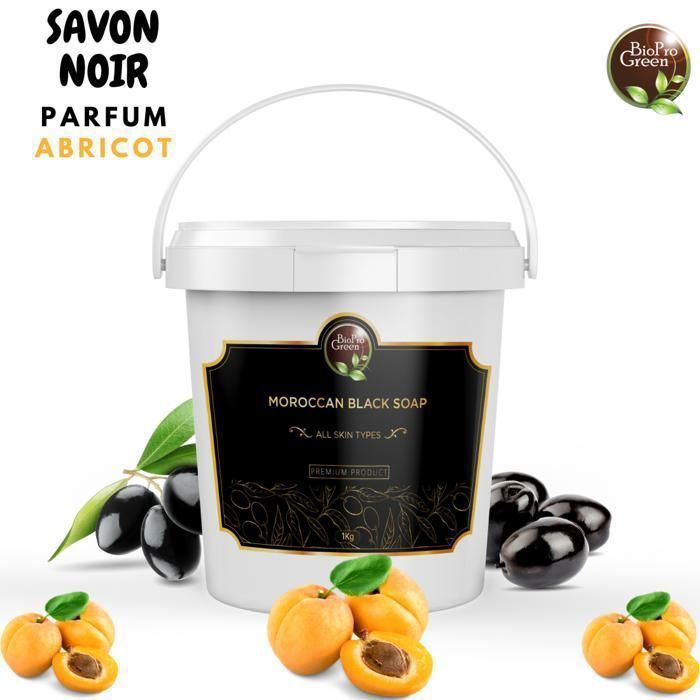 Savon Noir BIO - BIOPROGREEN - Sbone béldi - 1Kg - Parfum abricot - Sans alcool