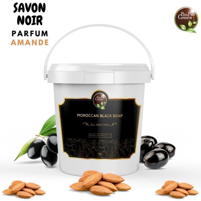 Savon Noir - BIOPROGREEN - Sbone béldi - 1Kg - Parfumé à l'amande - Sans alcool