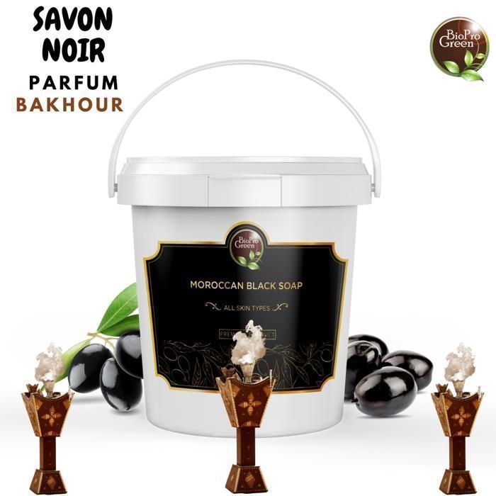 Savon Noir - BIOPROGREEN - Sbone béldi - 1Kg - Parfumé au Bakhour - Sans alcool