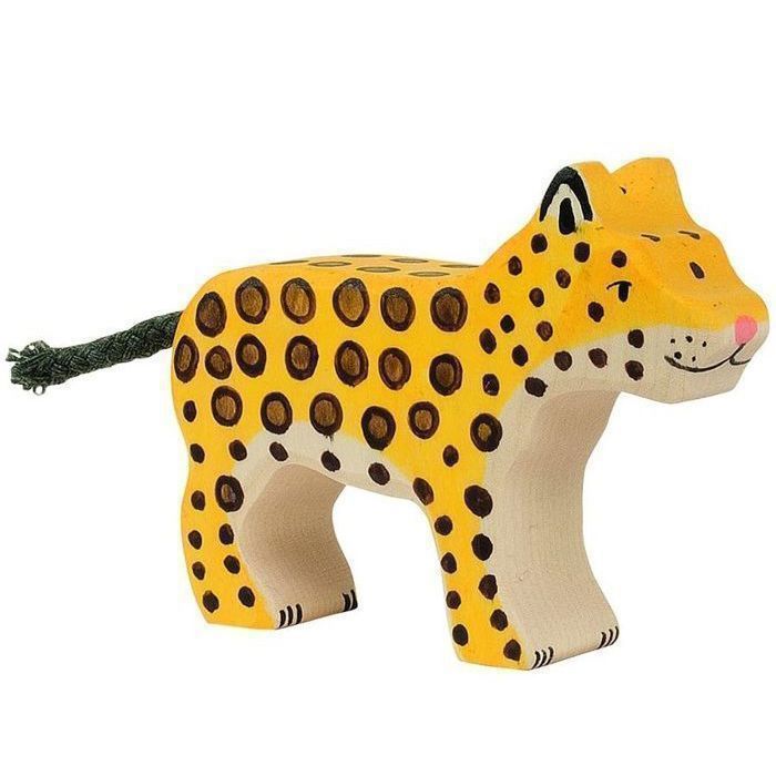 Petit léopard en bois Holztiger
