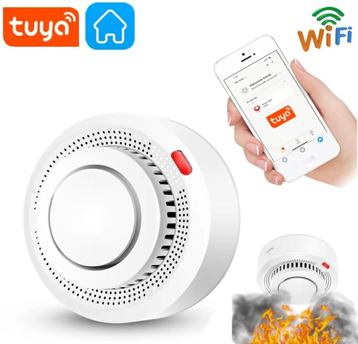 Détecteur de fumée WiFi avec alarme, protection incendies, combinaison de maison, système de sécurité domestique pour les pompiers