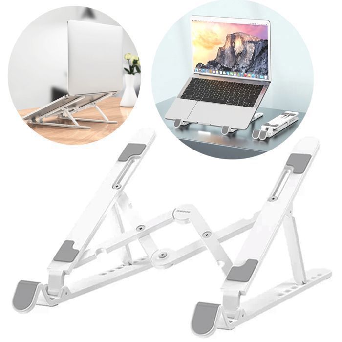 Support pour ordinateur portable - WISDOMUP - CJ-35 - Pliable - 7 réglages de hauteur - Antidérapant en silicone