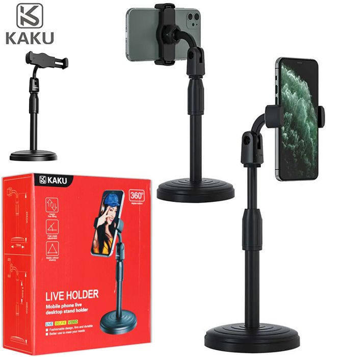 Mobile Phone Live Desktop Stand Holder rotatif à 360 degrés pour téléphone portable, support de bureau en direct pour les smartphone
