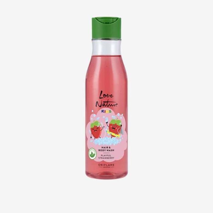 Nettoyant pour les Cheveux et le Corps des Enfants Love Nature Playful Strawberry 250 ml