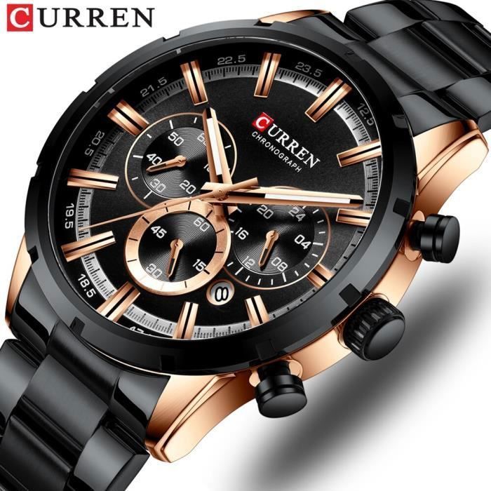 CURREN – montre homme Quartz en acier inoxydable étanche l'eau 3ATM chronographe horloge masculine collection 2023 marque de luxe