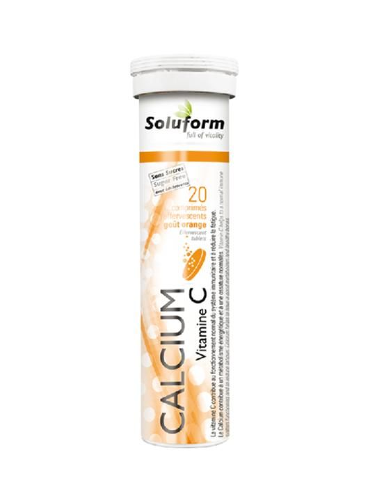SOLUFORM CALCIUM VITAMINE C 20 COMPRIMES