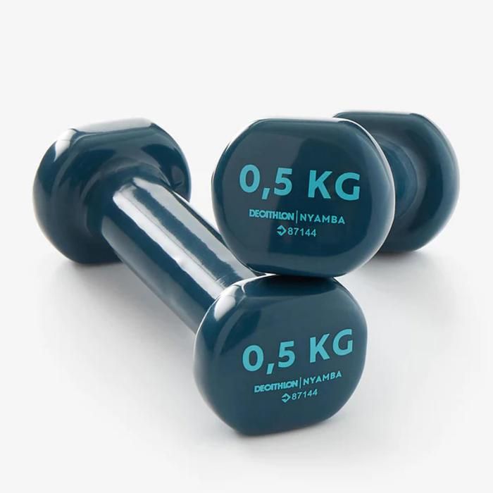 Haltères Fitness - DECATHLON - 0,5 kg - Lot de 2 - Bleu Marine - Entretien Physique