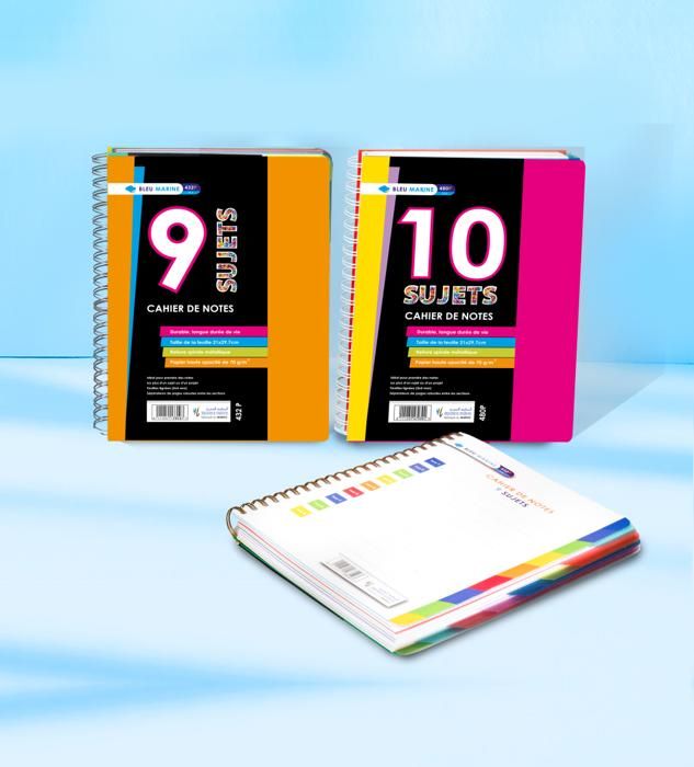 Cahier universitaire - BLEU MARINE - 8 sujets - A4 - 384 pages - 70g