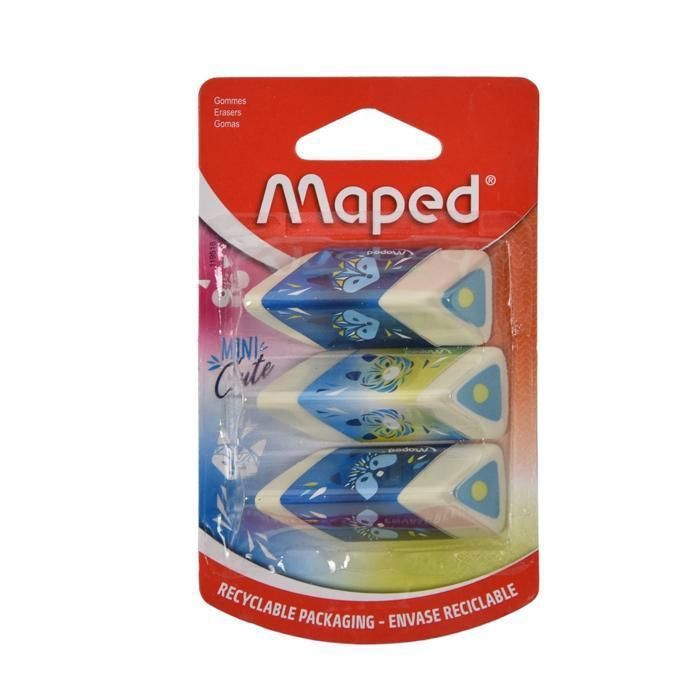 LOT DE 3 GOMMES MINI CUTE KIDS PYRAMIDE MAPED