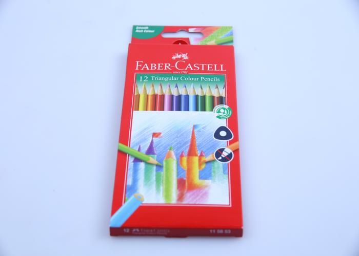 Crayons de couleur - FABER CASTELL - Set de 12 - Multicolore - Pour enfants - Qualité supérieure