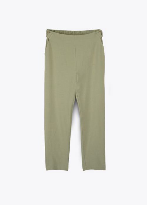 Pantalon Jogging - MARWA - Green Flower - Élastique - Femme - Adulte