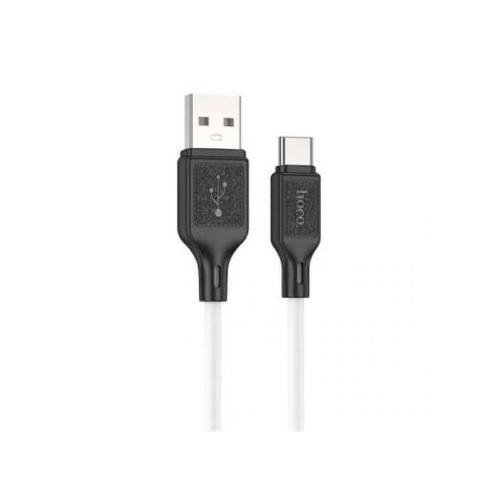 Câble de charge en silicone USB vers Type-C, 3A 1m blanc