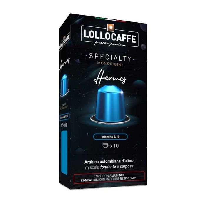 10 CAPSULES DE CAFÉ HERMES NESPRESSO EN ALUMINIUM. LOLLOCAFFÉ SPECIALTY - 100% ITALIEN.