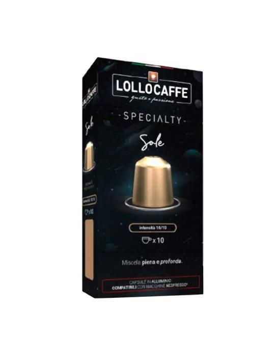 10 CAPSULES DE CAFÉ SOLE NESPRESSO EN ALUMINIUM. LOLLOCAFFÉ SPECIALTY - 100% ITALIEN