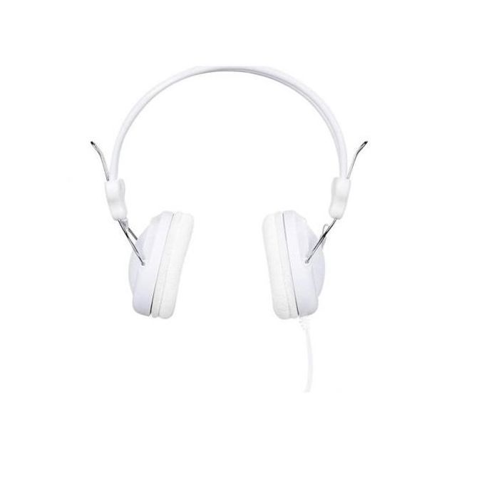 Casque filaire avec microphone réglable de 3,5 mm - Blanc