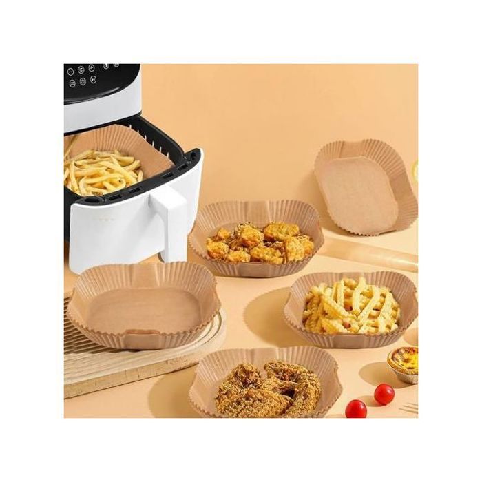 Papier Sulfurisé carré pour Friteuse à Air - 50 Pièces