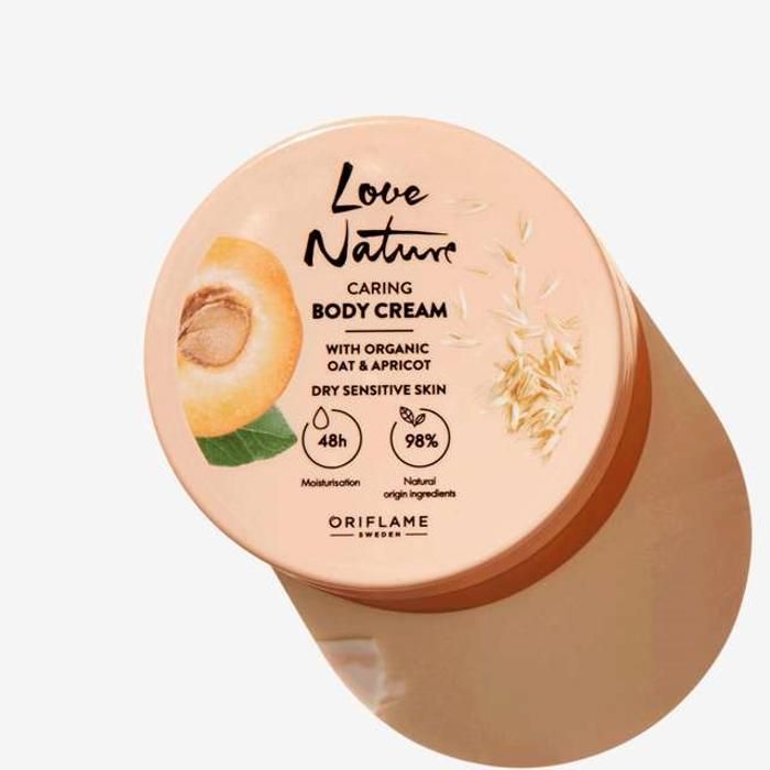 Crème Bienfaisante pour le Corps Love Nature à l'Extrait Naturel d'Avoine et d'Abricot 200 ml