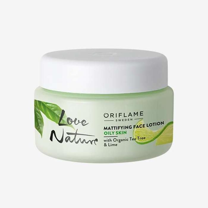 Lotion Matifiante pour le Visage Love Nature à l'Extrait d'Arbre à Thé et de Citron Naturels 50 ml