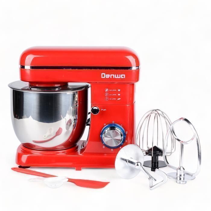 Robot Pétrin - DENWA - SM-421AB - 5L - 1300W - Rouge
