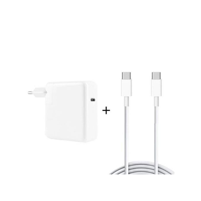 Adaptateur secteur USB-C 96 W - GENERIC - Charge rapide - Câble Type-C 2 M inclus - Compatible MacBook Pro