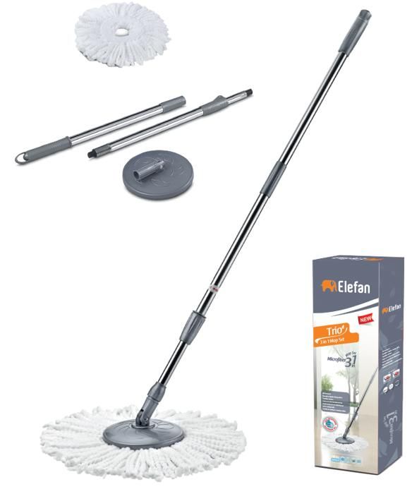 Ensemble de Balai à tête rotative : manche, tête et balai en microfibre 3en1 - 49 x 17 x 7cm