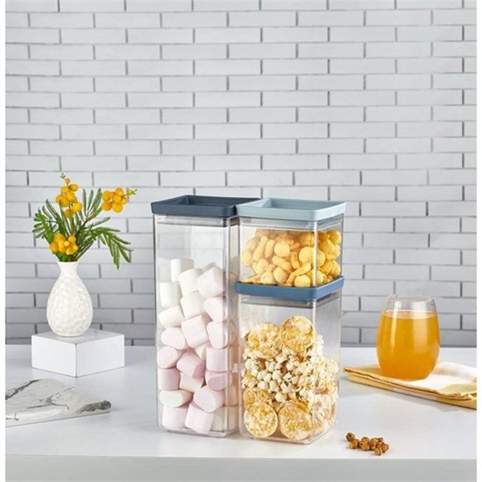 Conteneurs de Stockage Hermétiques, Kit 3 Conteneurs avec Couvercles à Verrouillage par Torsion - Multicouleur