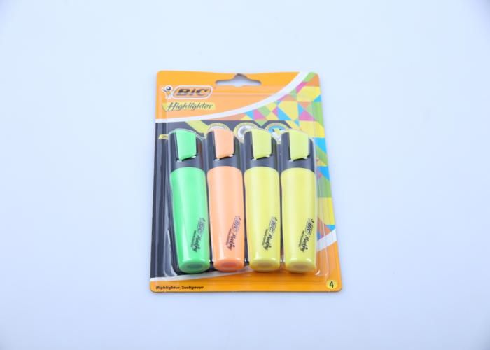 Surligneur - BIC - Assorti - Blister de 4 - Couleurs vives - Encre de haute qualité