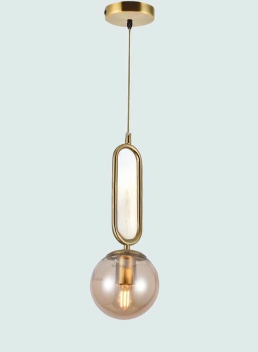 Suspension en verre - MULTI LED - Globe doré - Fer métallique - Éclairage intérieur - Chic