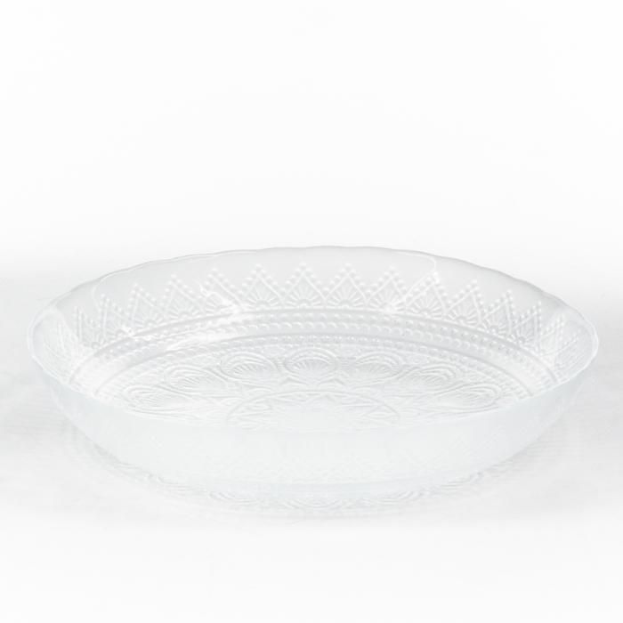 ASSIETTE CREUSE EN VERRE GRAVEE ARDACAM - 20CM