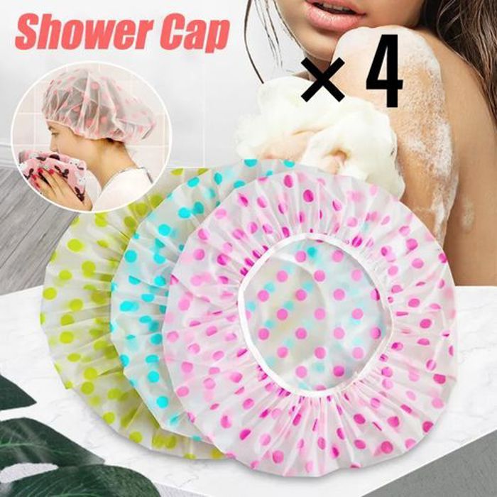 Bonnet de douche - Set de 4 - Couleurs aléatoires - Élastique - Imperméable