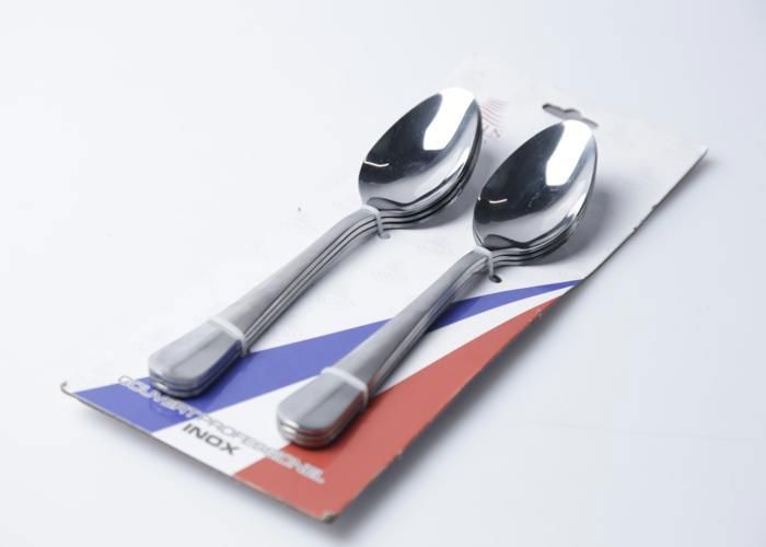 6 Cuillères de Table HM Inox - Couleur Aléatoire