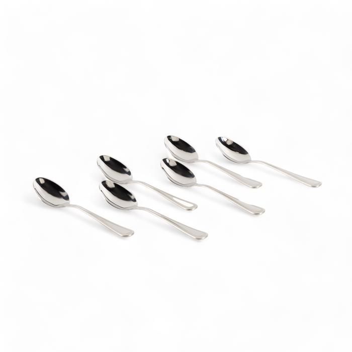 SET DE 6 CUILLERES A DESSERT PERLEE INOX BO 12