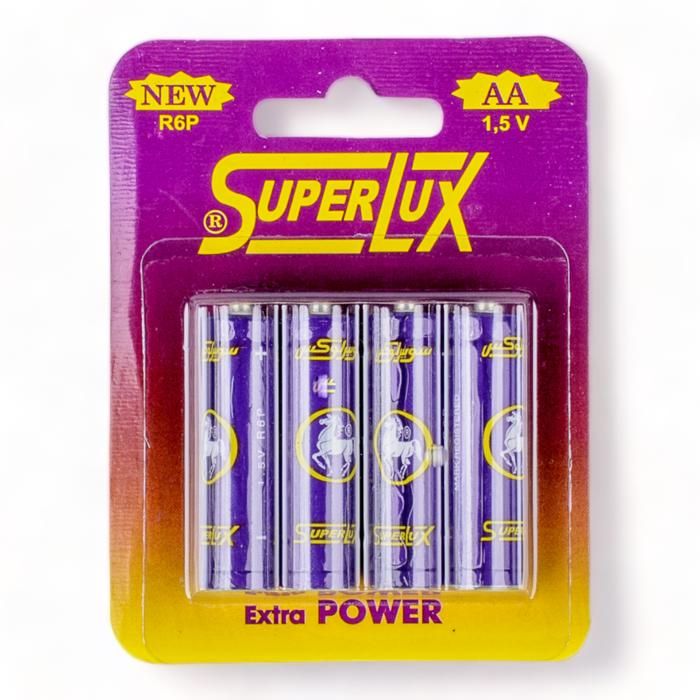 BLISTER DE 4 PILES R6 SUPERLUX MAUVE