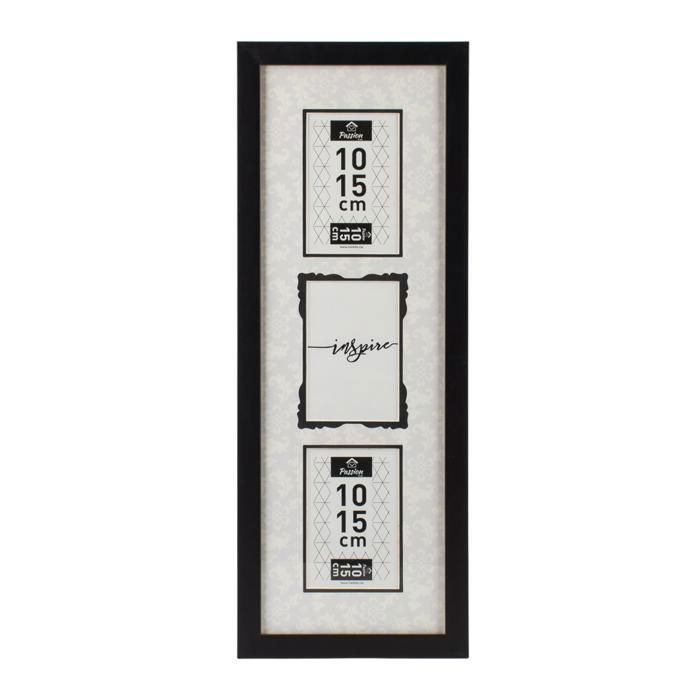 Cadre photo - COCO DECO - Rita - 20x60 cm - Noir - 3 photos 10x15 - Design contemporain