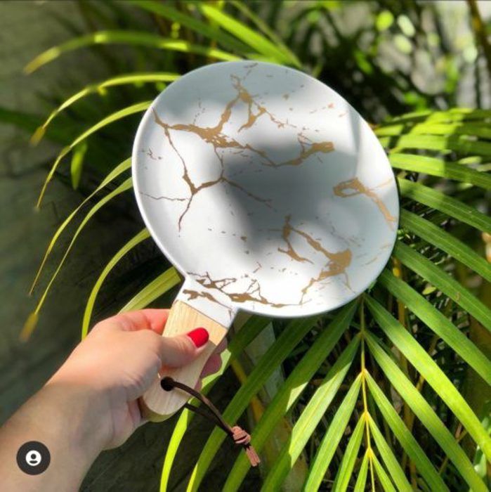 Plat Rond à Main - ART - AL 2093 S BL - Porcelaine Marbrée - 19 cm - Compatible Lave-Vaisselle